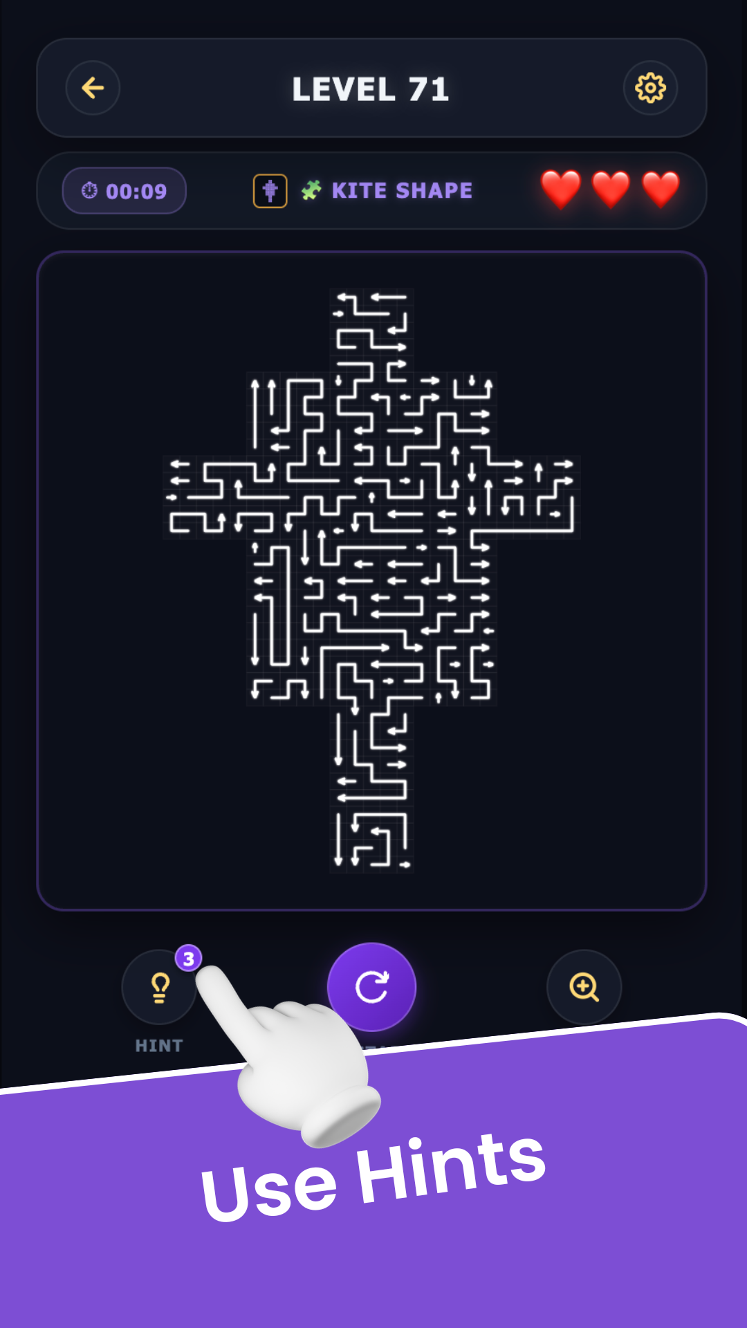 Hourglass puzzle shape